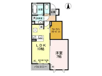 グランシャリオA棟(1LDK/1階)の間取り写真