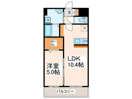 ファミーユ・エリタージュ(1LDK/2階)の間取り写真