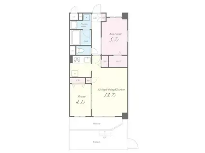 イニシオ山水(2LDK/3階)の間取り写真