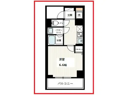 ハイズステージブリアン(1K/3階)の間取り写真