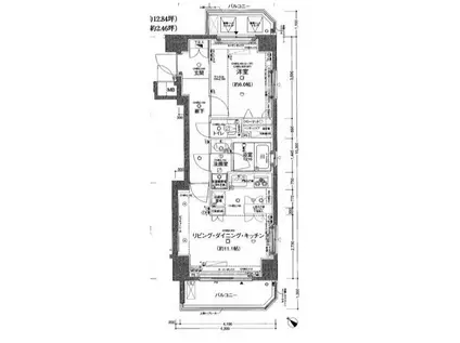パレステュディオ勝どきRIVERSIDE(1LDK/4階)の間取り写真