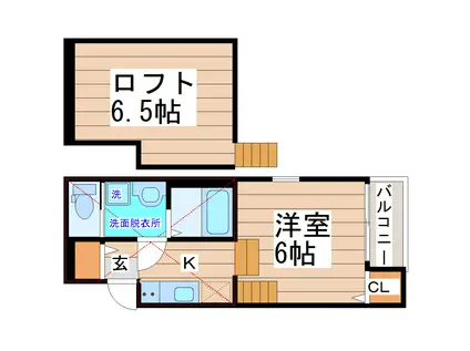 ARC-EN-CIEL(1K/1階)の間取り写真