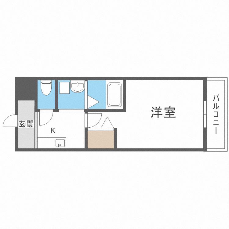 嵜本レジデンス福島(1K/8階)の間取り写真
