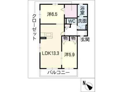 ART・DE・VIVRE(2LDK/1階)の間取り写真