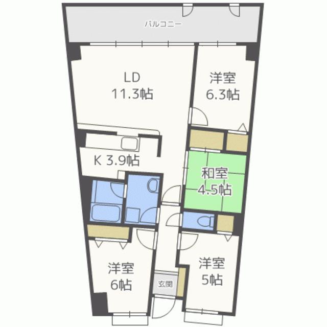 アイランドシティインフィニガーデン ノース棟(4LDK/8階)の間取り写真
