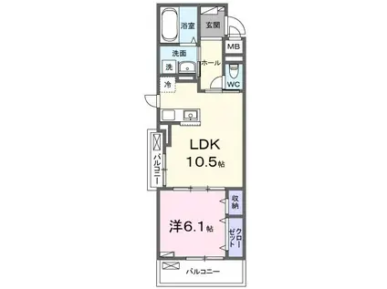 ブリーゼ(1LDK/3階)の間取り写真