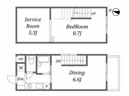 ユーコート上用賀(1DK/1階)の間取り写真
