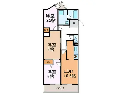ロジェ星が丘(3LDK/2階)の間取り写真