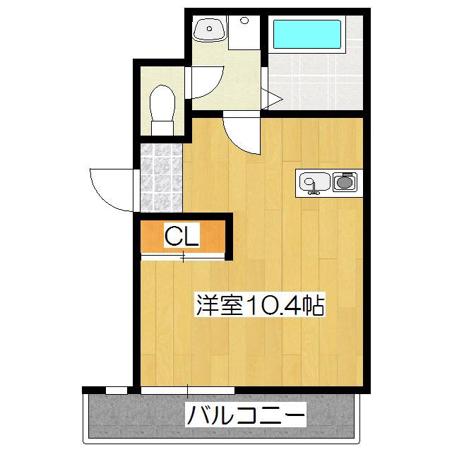 シモムラビル(ワンルーム/3階)の間取り写真