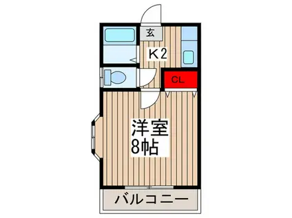 フレンドシップ武蔵藤沢(1K/1階)の間取り写真