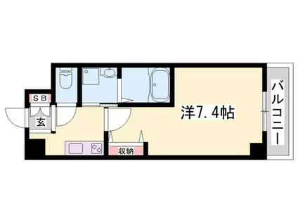 HII西明石(1K/2階)の間取り写真