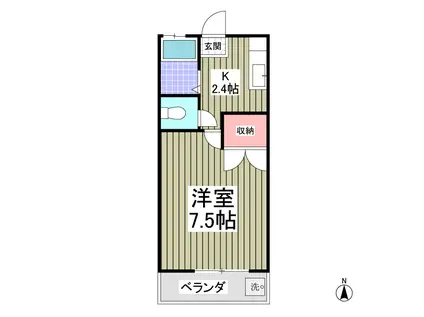 メックハイツ(1K/2階)の間取り写真