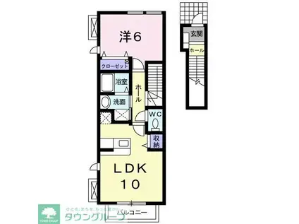 シャルマンステージI(1LDK/2階)の間取り写真