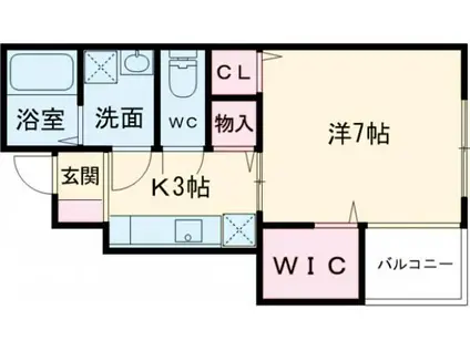 ベスパコート(1K/1階)の間取り写真