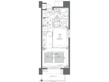 ZOOM日本橋蛎殻町(1LDK/6階)の間取り写真