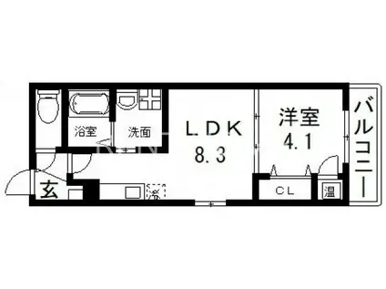 FASECIA AMENITE(1LDK/1階)の間取り写真