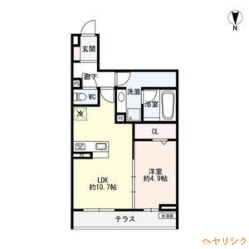 LUVITA新福寺町(1LDK/1階)の間取り写真