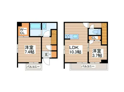 メゾン・ド・ブラン(2LDK/1階)の間取り写真