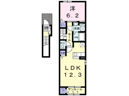 ルヴァン下久保(1LDK/2階)の間取り写真