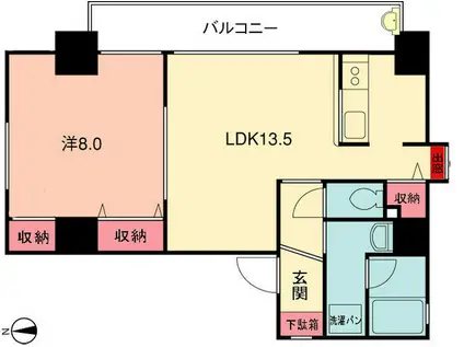 SOUVENIR(1LDK/6階)の間取り写真