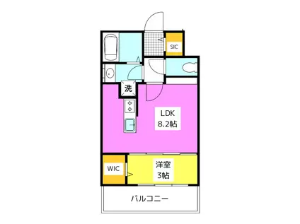 アトリオフラッツ高宮(1LDK/2階)の間取り写真