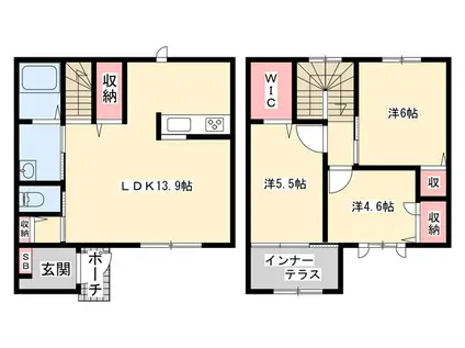 メゾン英賀保駅北(3LDK/1階)の間取り写真