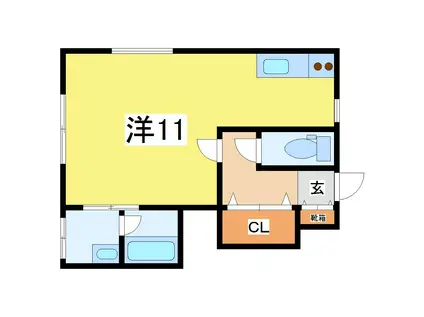 トレーフル(ワンルーム/1階)の間取り写真