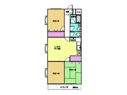 メゾンホークロード(3LDK/2階)の間取り写真