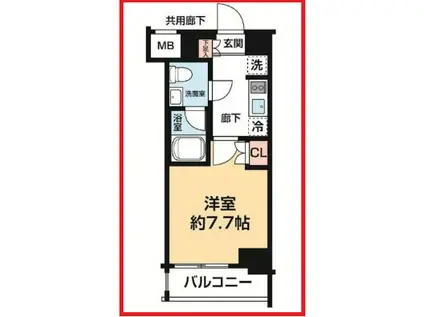 アルコバレーノオシアゲブロッサム(1K/2階)の間取り写真