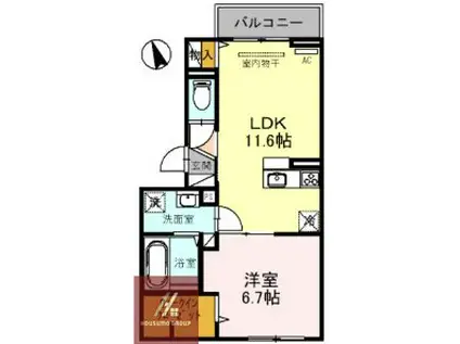 グリーンスコープD-ROOMII・III II(1LDK/3階)の間取り写真