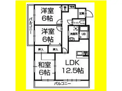 メゾンI&I(3LDK/2階)の間取り写真
