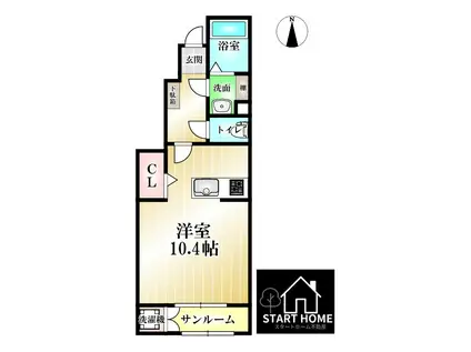 JADEHOUSE庄町 B(1K/1階)の間取り写真