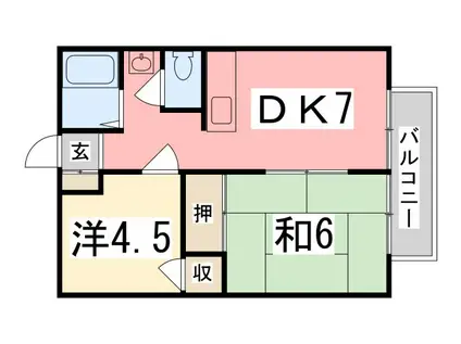 サンシティ下手野(2DK/2階)の間取り写真