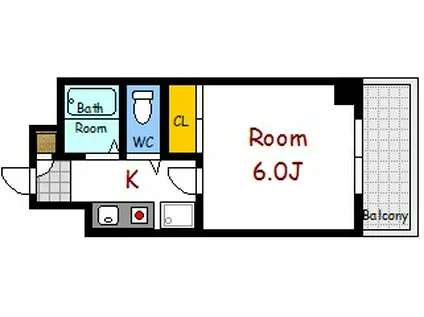 第8片山ビル(1K/4階)の間取り写真