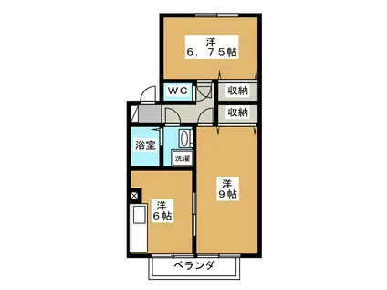 コート花水木(2DK/2階)の間取り写真