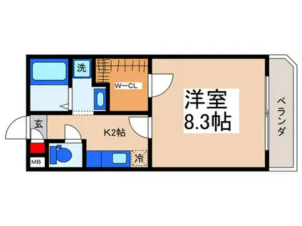 アヴニ-ルマジュハ(1K/1階)の間取り写真