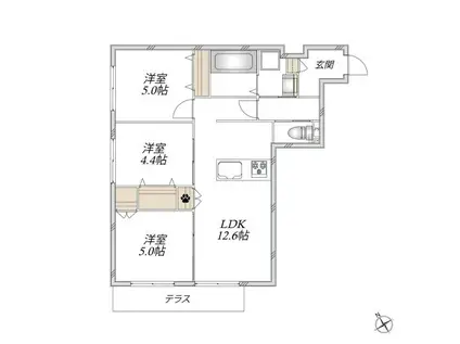 TIAMAT(3LDK/1階)の間取り写真