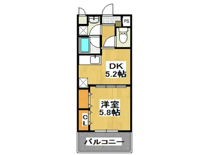 カーサ恵風(1DK/3階)の間取り写真