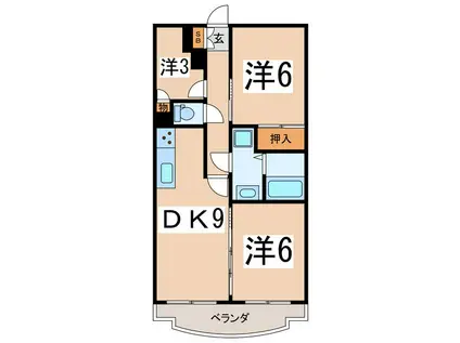 センチュリー甲府(3DK/1階)の間取り写真