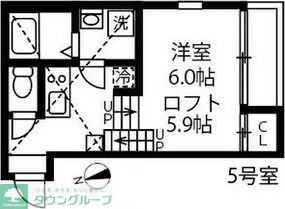 ハーモニーテラス大杉町III(1K/1階)の間取り写真