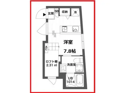リナシータ町屋凛(ワンルーム/3階)の間取り写真