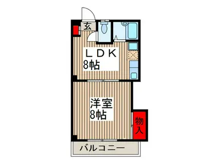 アーバンフラットII(1LDK/1階)の間取り写真