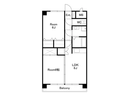 グランドールマンション(2LDK/3階)の間取り写真