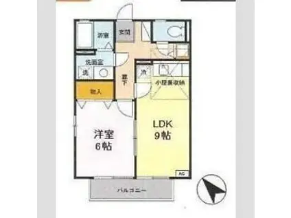 アバンセ70(1LDK/1階)の間取り写真