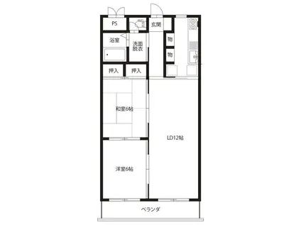 メゾンエルヴェ(2LDK/3階)の間取り写真