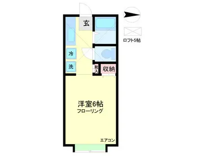 スカイパレスM2(ワンルーム/2階)の間取り写真