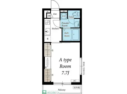リブリ・垳(1K/3階)の間取り写真