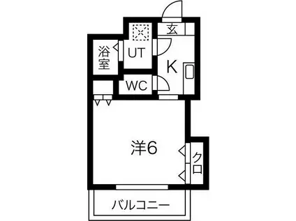 マロット天神橋(1K/6階)の間取り写真