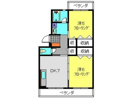 泉ハイツ(2DK/2階)の間取り写真