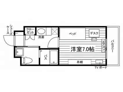 学生会館リバーテラス仙台支倉(1K/10階)の間取り写真